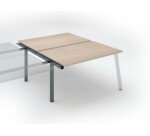 Pôle de 2 bureaux droits chêne clair L 140 x P 166 cm, piétement métal - Arch - Elément suivant