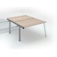Pôle de 2 bureaux droits chêne clair L 140 x P 80 cm, piétement métal - Arch - Elément suivant