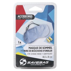 SAVEBAG Masque de sommeil en coton + Paire de bouchons d'oreilles