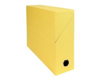 Boîte de classement carton toilé Exacompta dos 9 cm jaune