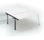 Pôle de 2 bureaux droits blanc L 180 x P 166 cm, piétement métal - Arch - Elément suivant