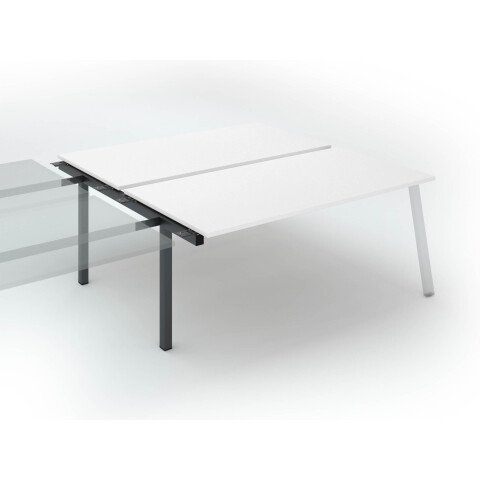 Conjunto de 2 mesas Ecla blancas An 180 x Fon 80 cm patas metal antracita- elemento siguiente