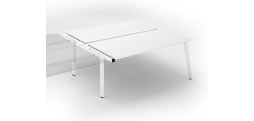 Pôle de 2 bureaux droits blanc L 180 x P 166 cm, piétement métal - Arch - Elément suivant