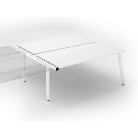 Conjunto de 2 mesas Ecla blancas An 180 x Fon 80 cm patas metal blancas- elemento siguiente