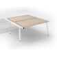 Pôle de 2 bureaux droits chêne clair L 160 x P 60 cm, piétement métal - Arch - Elément suivant