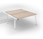 Pôle de 2 bureaux droits chêne clair L 160 x P 166 cm, piétement métal - Arch - Elément suivant
