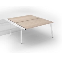 Pôle de 2 bureaux droits chêne clair L 160 x P 166 cm, piétement métal - Arch - Elément suivant