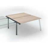 Pôle de 2 bureaux droits chêne clair L 160 x P 60 cm, piétement métal - Arch - Elément suivant
