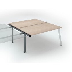 Pôle de 2 bureaux droits chêne clair L 160 x P 60 cm, piétement métal - Arch - Elément suivant
