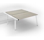 Pôle de 2 bureaux droits chêne gris L 160 x P 166 cm, piétement métal - Arch - Elément suivant