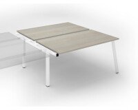 Pôle de 2 bureaux droits chêne gris L 160 x P 80 cm, piétement métal - Arch - Elément suivant