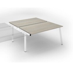 Pôle de 2 bureaux droits chêne gris L 160 x P 166 cm, piétement métal - Arch - Elément suivant