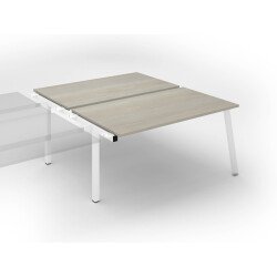 Pôle de 2 bureaux droits chêne gris L 160 x P 80 cm, piétement métal - Arch - Elément suivant