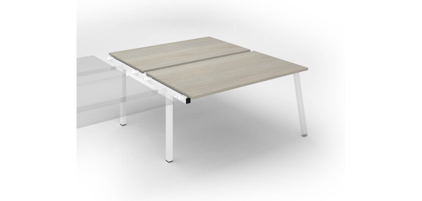 Pôle de 2 bureaux droits chêne gris L 160 x P 166 cm, piétement métal - Arch - Elément suivant