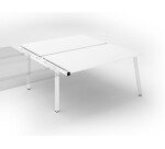 Pôle de 2 bureaux droits blanc L 160 x P 166 cm, piétement métal - Arch - Elément suivant