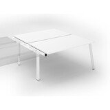 Pôle de 2 bureaux droits blanc L 160 x P 80 cm, piétement métal - Arch - Elément suivant