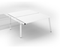 Pôle de 2 bureaux droits blanc L 160 x P 166 cm, piétement métal - Arch - Elément suivant