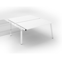 Pôle de 2 bureaux droits blanc L 160 x P 166 cm, piétement métal - Arch - Elément suivant