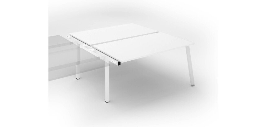 Pôle de 2 bureaux droits blanc L 160 x P 166 cm, piétement métal - Arch - Elément suivant