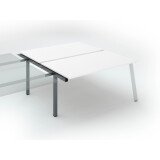 Pôle de 2 bureaux droits blanc L 160 x P 80 cm, piétement métal - Arch - Elément suivant