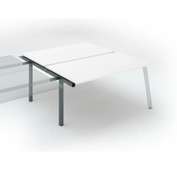 Pôle de 2 bureaux droits blanc L 160 x P 166 cm, piétement métal - Arch - Elément suivant