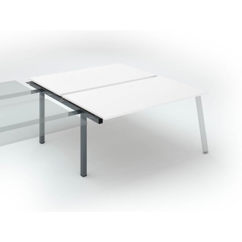 Conjunto de 2 mesas Ecla blancas An 160 x Fon 80 cm patas metal antracita- elemento siguiente