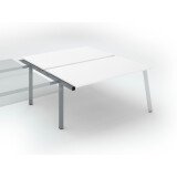 Pôle de 2 bureaux droits blanc L 160 x P 80 cm, piétement métal - Arch - Elément suivant