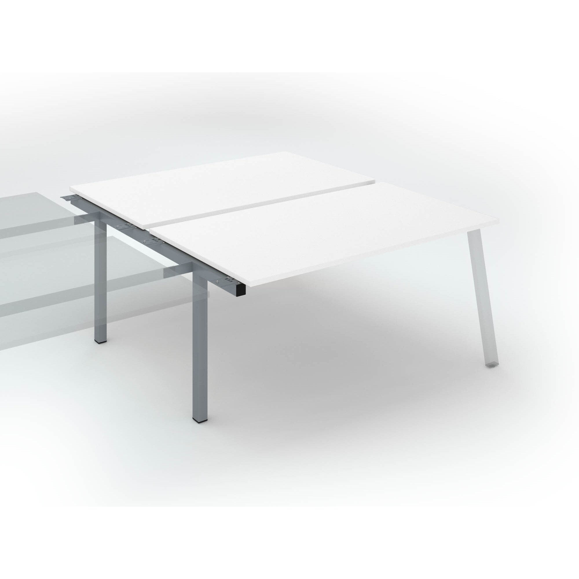 Pôle de 2 bureaux droits blanc L 160 x P 80 cm, piétement métal - Arch - Elément suivant