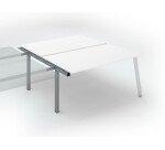 Pôle de 2 bureaux droits blanc L 160 x P 166 cm, piétement métal - Arch - Elément suivant