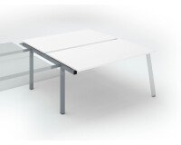 Pôle de 2 bureaux droits blanc L 160 x P 80 cm, piétement métal - Arch - Elément suivant
