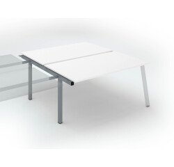Pôle de 2 bureaux droits blanc L 160 x P 166 cm, piétement métal - Arch - Elément suivant