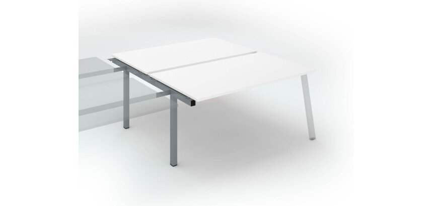 Pôle de 2 bureaux droits blanc L 160 x P 166 cm, piétement métal - Arch - Elément suivant