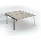 Pôle de 2 bureaux droits chêne gris L 160 x P 80 cm, piétement métal - Arch - Elément suivant