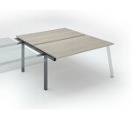 Pôle de 2 bureaux droits chêne gris L 160 x P 166 cm, piétement métal - Arch - Elément suivant