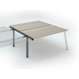 Pôle de 2 bureaux droits chêne gris L 160 x P 80 cm, piétement métal - Arch - Elément suivant