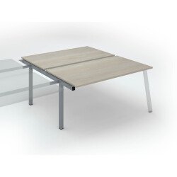 Pôle de 2 bureaux droits chêne gris L 160 x P 80 cm, piétement métal - Arch - Elément suivant