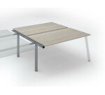 Pôle de 2 bureaux droits chêne gris L 160 x P 166 cm, piétement métal - Arch - Elément suivant