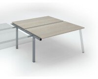 Pôle de 2 bureaux droits chêne gris L 160 x P 80 cm, piétement métal - Arch - Elément suivant