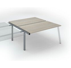 Pôle de 2 bureaux droits chêne gris L 160 x P 166 cm, piétement métal - Arch - Elément suivant