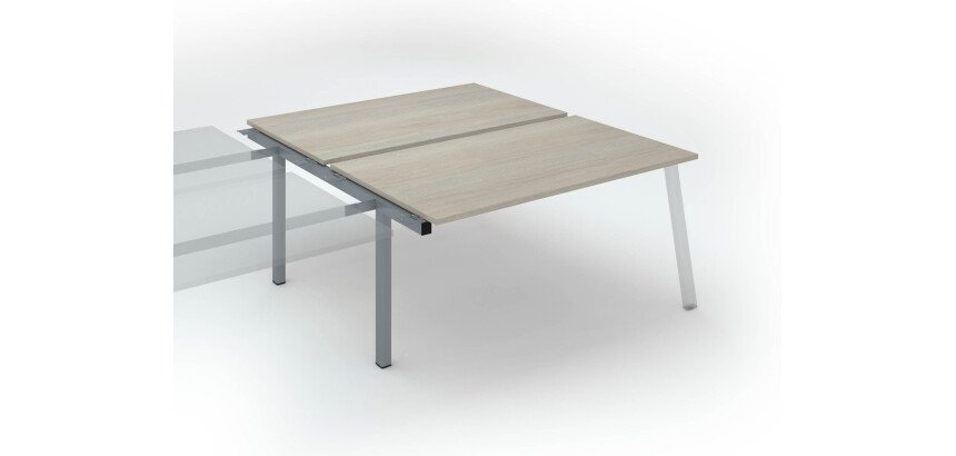 Pôle de 2 bureaux droits chêne gris L 160 x P 166 cm, piétement métal - Arch - Elément suivant