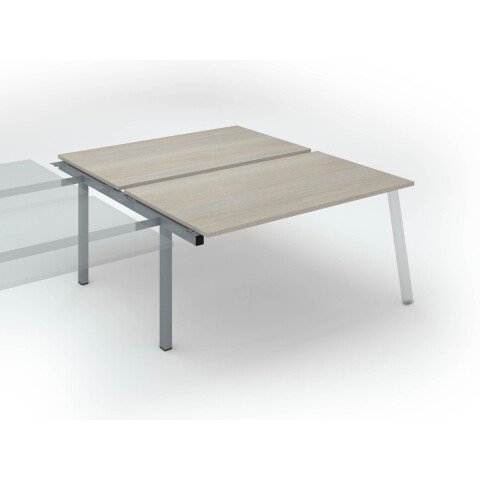 Conjunto de 2 mesas Ecla roble gris An 160 x Fon 80 cm patas metal aluminio- elemento siguiente