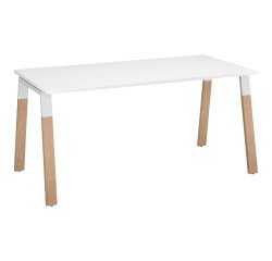 Bureau droit individuel L 160 x P 80 piétement bois métal - Arch