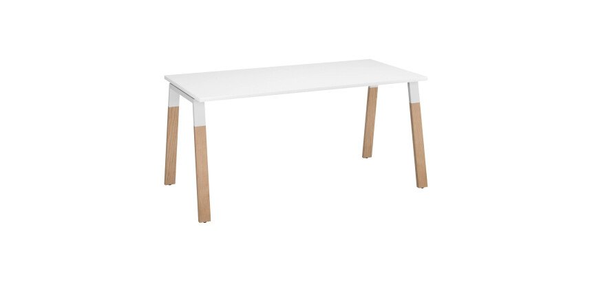 Bureau droit individuel L 160 x P 80 piétement bois métal - Arch