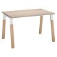 Bureau droit individuel L 120 x P 80 cm piétement bois métal - Arch