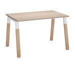 Bureau droit individuel L 120 x P 80 cm piétement bois métal - Arch