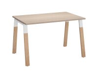 Bureau droit individuel L 120 x P 80 cm piétement bois métal - Arch
