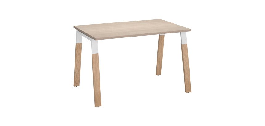 Bureau droit individuel L 120 x P 80 cm piétement bois métal - Arch