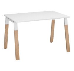 Bureau droit individuel L 120 x P 80 cm piétement bois métal - Arch