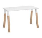 Bureau droit indivuduel L 120 x P 60 cm piétement bois métal - Arch