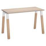 Bureau droit indivuduel L 120 x P 60 cm piétement bois métal - Arch